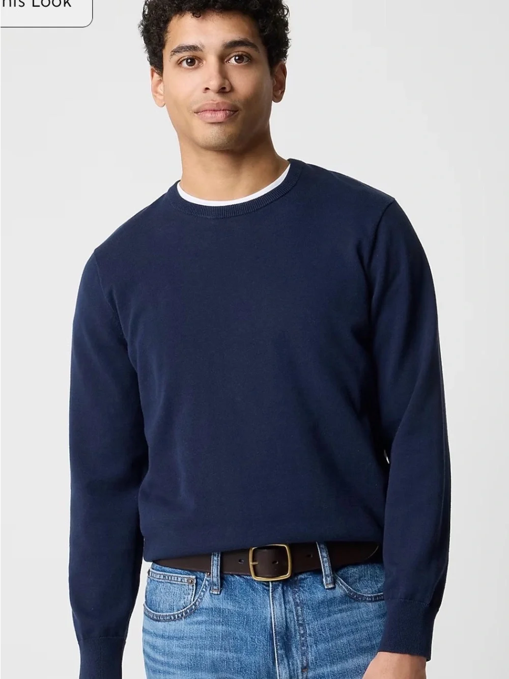 Nwt J. Crew Men's Navy Crewneck Sweater size large 100% cotton
